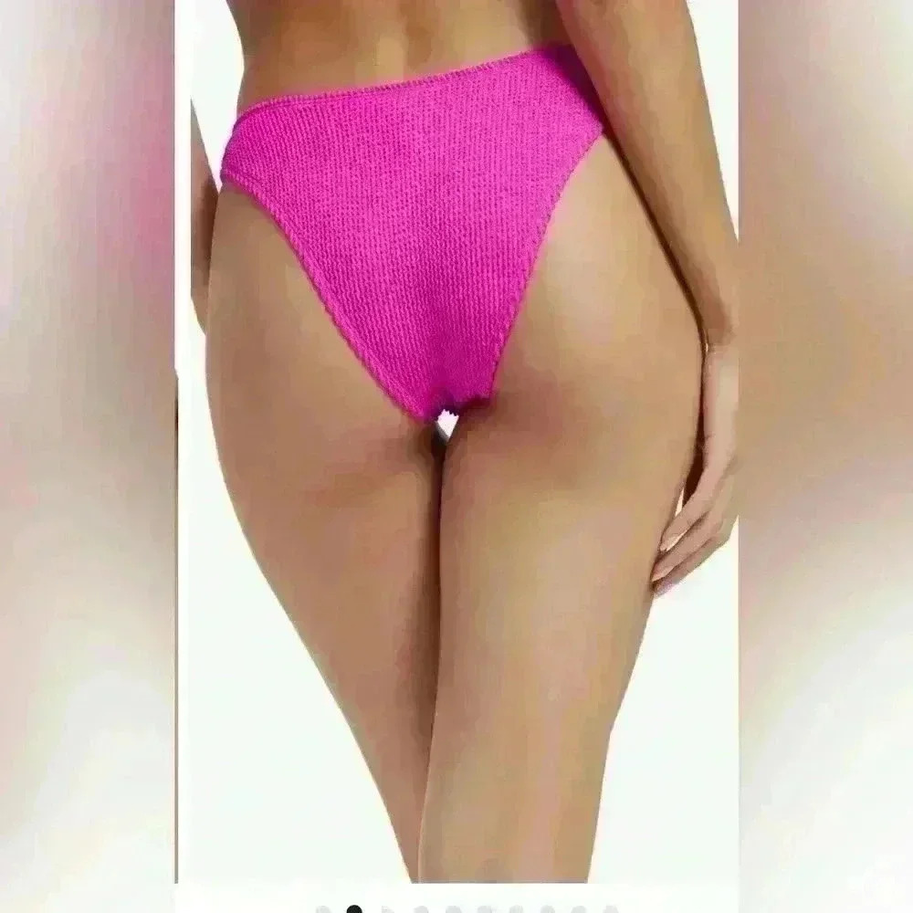 NWT Good American High Waisted Bikini Bottoms sz 0 XS‎ Hawaiian pink - Picture 2 of 9